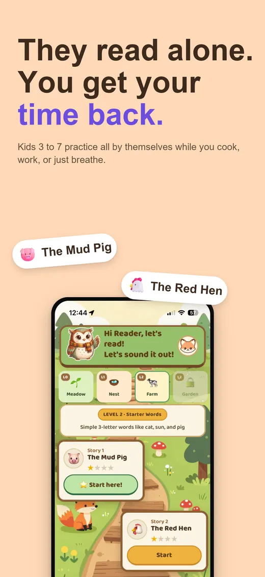 ReadBorn screen: reading independently